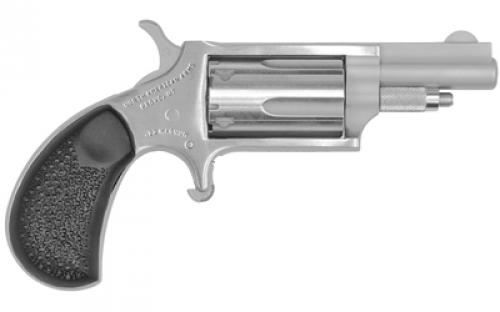 North American Arms Mini Revolver, Single Action, Revolver, 22LR/22 WMR, 1.625" Barrel, Matte Finish, Stainless Steel, Silver, Rubber Grips, Fixed Sights, 5 Rounds NAA-22MCGRC