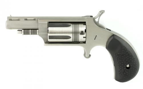 North American Arms The Wasp, Single Action, Revolver, 22LR/22 WMR, 1.625 Barrel, Matte Finish, Stainless Steel, Silver, Rubber Grips, Fixed Sights, 5 Rounds NAA-22MC-TW