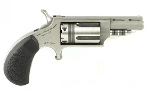 North American Arms The Wasp, Single Action, Revolver, 22LR/22 WMR, 1.625" Barrel, Matte Finish, Stainless Steel, Silver, Rubber Grips, Fixed Sights, 5 Rounds NAA-22MC-TW