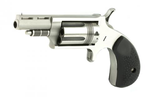 North American Arms The Wasp, Single Action, Revolver, 22LR/22 WMR, 1.625" Barrel, Matte Finish, Stainless Steel, Silver, Rubber Grips, Fixed Sights, 5 Rounds NAA-22MC-TW