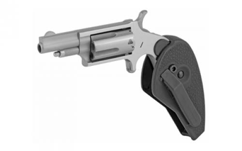 North American Arms Mini Revolver, Single Action, Revolver, 22 WMR, 1.625" Barrel, Stainless Steel, Silver, Holster Grip, Fixed Sights, 5 Rounds NAA-22M-HG