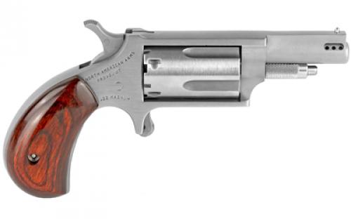 North American Arms Ported Magnum, Single Action, Revolver, 22 WMR, 1.625" Barrel, Stainless Steel, Silver, Wood Grips, Fixed Sights, 5 Rounds NAA-22M-P