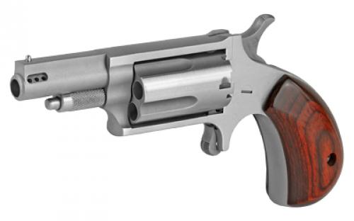 North American Arms Ported Magnum, Single Action, Revolver, 22 WMR, 1.625" Barrel, Stainless Steel, Silver, Wood Grips, Fixed Sights, 5 Rounds NAA-22M-P