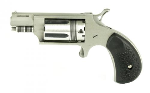 North American Arms The Wasp, Single Action, Revolver, 22LR/22 WMR, 1.125 Barrel, Stainless Steel, Silver, Rubber Grips, Fixed Sights, 5 Rounds NAA-22MSC-TW