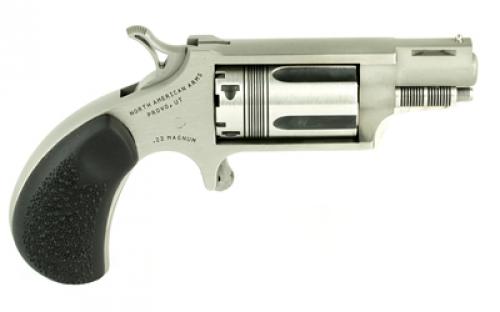 North American Arms The Wasp, Single Action, Revolver, 22LR/22 WMR, 1.125" Barrel, Stainless Steel, Silver, Rubber Grips, Fixed Sights, 5 Rounds NAA-22MSC-TW