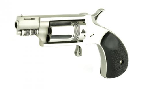 North American Arms The Wasp, Single Action, Revolver, 22LR/22 WMR, 1.125" Barrel, Stainless Steel, Silver, Rubber Grips, Fixed Sights, 5 Rounds NAA-22MSC-TW