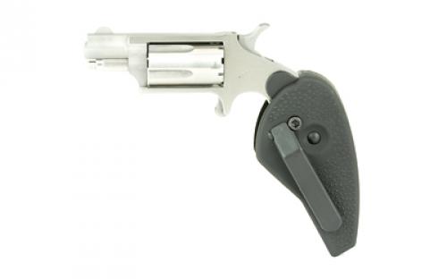 North American Arms Mini Revolver, Single Action, Revolver, 22LR/22 WMR, 1.125 Barrel, Stainless Steel, Silver, Holster Grip, Fixed Sights, 5 Rounds NAA-22MSC-HG