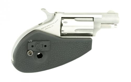 North American Arms Mini Revolver, Single Action, Revolver, 22LR/22 WMR, 1.125" Barrel, Stainless Steel, Silver, Holster Grip, Fixed Sights, 5 Rounds NAA-22MSC-HG