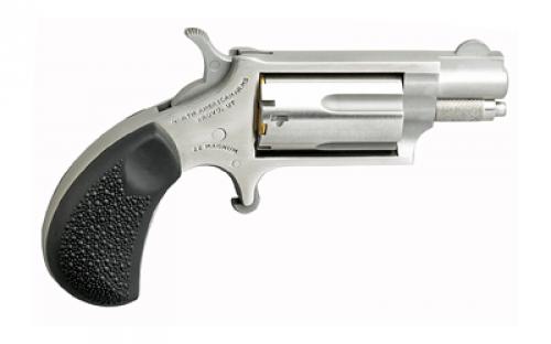 North American Arms Mini Revolver, Single Action, Revolver, 22 WMR, 1.625 Barrel, Stainless Steel, Silver, Rubber Grips, Fixed Sights, 5 Rounds NAA-22MS-GRC