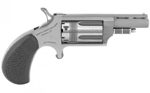 North American Arms The Wasp, Single Action, Revolver, 22 WMR, 1.625" Barrel, Matte Finish, Stainless Steel, Silver, Rubber Grips, Fixed Sights, 5 Rounds NAA-22M-TW