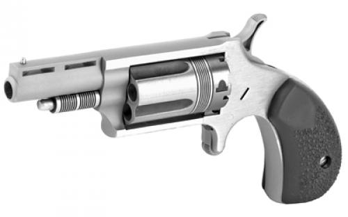 North American Arms The Wasp, Single Action, Revolver, 22 WMR, 1.625" Barrel, Matte Finish, Stainless Steel, Silver, Rubber Grips, Fixed Sights, 5 Rounds NAA-22M-TW