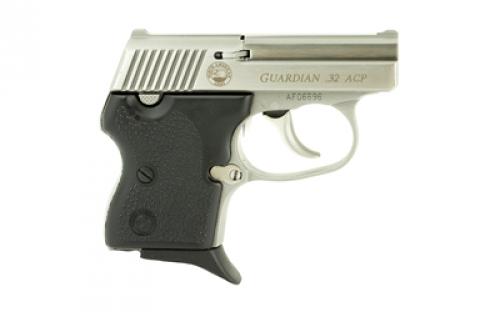 North American Arms Guardian, Double Action Only, Semi-automatic, Metal Frame Pistol, Sub-Compact, 32 ACP, 2.19" Barrel, Matte Finish, Stainless Steel, Silver, Rubber Grips, Fixed Sights, 6 Rounds, 1 Magazine NAA-32 GUARDIAN
