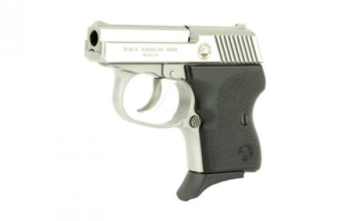 North American Arms Guardian, Double Action Only, Semi-automatic, Metal Frame Pistol, Sub-Compact, 32 ACP, 2.19" Barrel, Matte Finish, Stainless Steel, Silver, Rubber Grips, Fixed Sights, 6 Rounds, 1 Magazine NAA-32 GUARDIAN