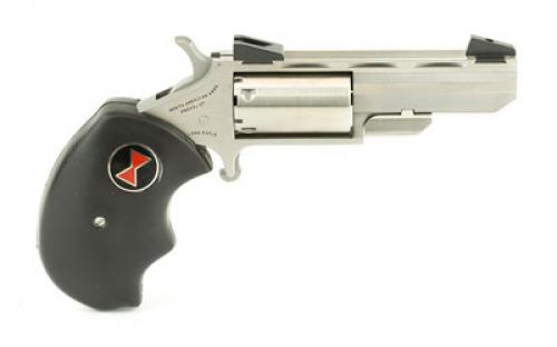 North American Arms Black Widow, Single Action, Revolver, 22LR, 2" Barrel, Stainless Steel, Silver, Rubber Grips, Fixed Sights, 5 Rounds NAA-BWL
