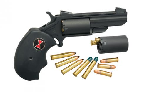 North American Arms Black Widow, Single Action, Revolver, 22 WMR, 2 Barrel, Steel, Cerakote Finish, Black, Rubber Grips, Fixed Sights, 5 Rounds NAA-BWM-CRK