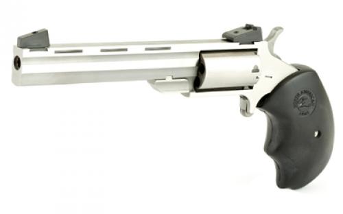 North American Arms Mini Master, Single Action, Revolver, 22LR/22 WMR, 4" Barrel, Stainless Steel, Silver, Rubber Grips, Adjustable Sights, 5 Rounds NAA-MMTC