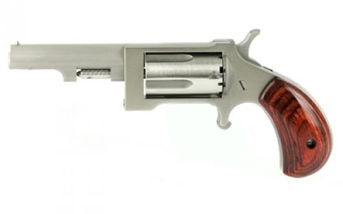 North American Arms Sidewinder, Single Action, Revolver, 22 WMR, 2.5 Barrel, Stainless Steel, Silver, Wood Grips, Fixed Sights, 5 Rounds, Swing-out Style Cylinder Assembly NAA-SW-250