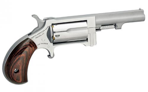 North American Arms Sidewinder Combo, Single Action, Revolver, 22LR/22WMR, 2.5 Barrel, Stainless Steel, Silver, Wood Grips, Fixed Sights, 5 Rounds NAA-SWC-250