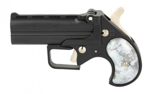 Old West Big Bore, Derringer, 380 ACP, 3.5 Barrel, Alloy Frame, Matte Finish, Black, Pearl Grips, Fixed Sights, 2 Rounds BBG380BP
