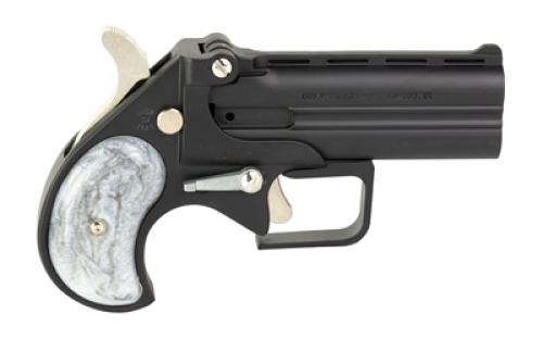 Old West Big Bore, Derringer, 380 ACP, 3.5" Barrel, Alloy Frame, Matte Finish, Black, Pearl Grips, Fixed Sights, 2 Rounds BBG380BP