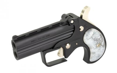 Old West Big Bore, Derringer, 380 ACP, 3.5" Barrel, Alloy Frame, Matte Finish, Black, Pearl Grips, Fixed Sights, 2 Rounds BBG380BP