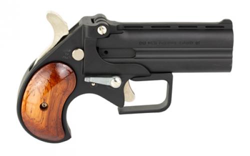 Old West Big Bore, Derringer, 380 ACP, 3.5" Barrel, Alloy Frame, Matte Finish, Black, Rosewood Grips, Fixed Sights, 2 Rounds BBG380BR