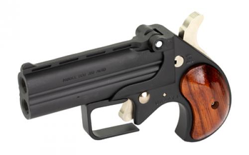 Old West Big Bore, Derringer, 380 ACP, 3.5" Barrel, Alloy Frame, Matte Finish, Black, Rosewood Grips, Fixed Sights, 2 Rounds BBG380BR