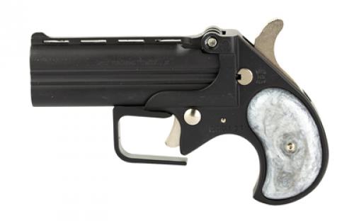 Old West Big Bore, Derringer, 38 Special, 3.5 Barrel, Alloy Frame, Matte Finish, Black, Pearl Grips, Fixed Sights, 2 Rounds BBG38BP