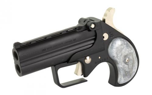 Old West Big Bore, Derringer, 38 Special, 3.5" Barrel, Alloy Frame, Matte Finish, Black, Pearl Grips, Fixed Sights, 2 Rounds BBG38BP