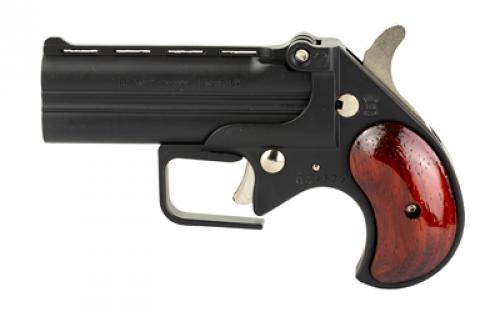Old West Big Bore, Derringer, 38 Special, 3.5 Barrel, Alloy Frame, Matte Finish, Black, Rosewood Grips, Fixed Sights, 2 Rounds BBG38BR