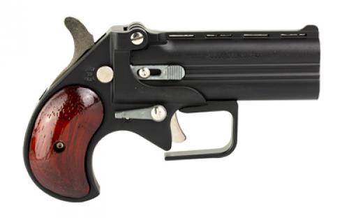 Old West Big Bore, Derringer, 38 Special, 3.5" Barrel, Alloy Frame, Matte Finish, Black, Rosewood Grips, Fixed Sights, 2 Rounds BBG38BR