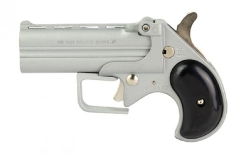 Old West Big Bore, Derringer, 38 Special, 3.5 Barrel, Alloy Frame, Satin Finish, Silver, Black Synthetic Grips, Fixed Sights, 2 Rounds BBG38SB