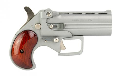 Old West Big Bore, Derringer, 38 Special, 3.5" Barrel, Alloy Frame, Satin Finish, Silver, Rosewood Grips, Fixed Sights, 2 Rounds BBG38SR