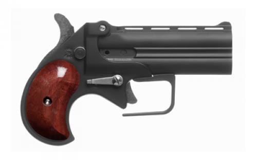 Old West Big Bore, Derringer, 9MM, 3.5 Barrel, Alloy Frame, Matte Finish, Black, Rosewood Grips, Fixed Sights, 2 Rounds BBG9BR