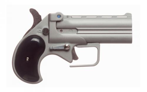 Old West Big Bore, Derringer, 9MM, 3.5 Barrel, Alloy Frame, Satin Finish, Silver, Black Synthetic Grips, Fixed Sights, 2 Rounds BBG9SB