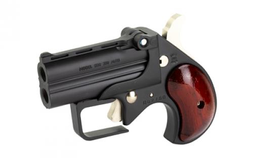 Old West Short Bore, Derringer, 380 ACP, 2.75" Barrels, Matte Finish, Black, Rosewood Grips, 2 Rounds, Guardian Package, Trigger Guard SBG380BR