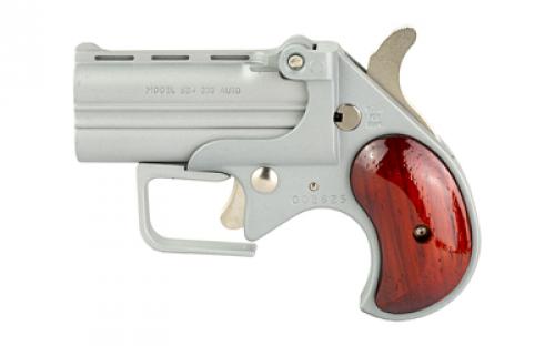 Old West Short Bore, Derringer, 380 ACP, 2.75 Barrels, Satin Finish, Silver, Rosewood Grips, 2 Rounds, Guardian Package, Trigger Guard SBG380SR