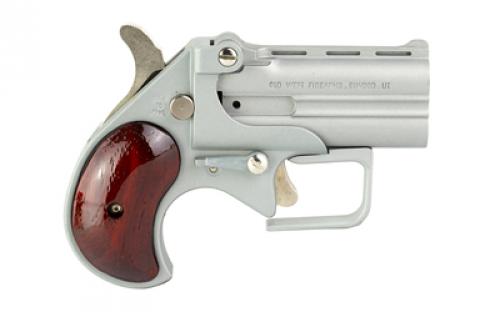 Old West Short Bore, Derringer, 380 ACP, 2.75" Barrels, Satin Finish, Silver, Rosewood Grips, 2 Rounds, Guardian Package, Trigger Guard SBG380SR