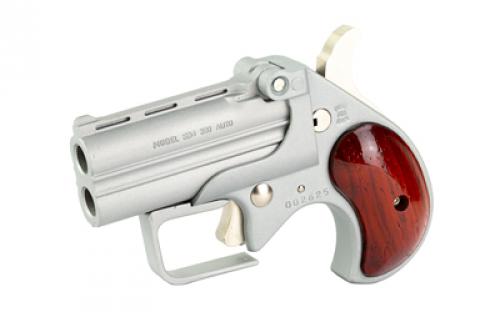 Old West Short Bore, Derringer, 380 ACP, 2.75" Barrels, Satin Finish, Silver, Rosewood Grips, 2 Rounds, Guardian Package, Trigger Guard SBG380SR
