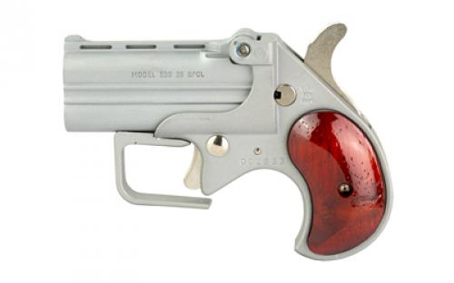Old West Short Bore, Derringer, 38 Special, 2.75 Barrels, Satin Finish, Silver, Rosewood Grips, 2 Rounds, Guardian Package, Trigger Guard SBG38SR