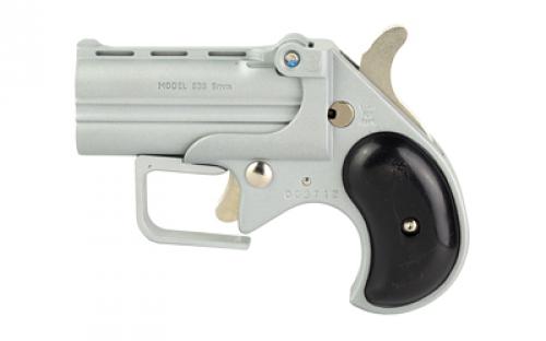 Old West Short Bore, Derringer, 9mm, 2.75 Barrels, Satin Finish, Silver, Synthetic Grips, Black, 2 Rounds, Guardian Package, Trigger Guard SBG9SB