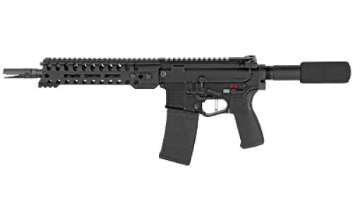 Patriot Ordnance Factory Renegade +, Semi-automatic, AR Pistol, 223 Remington/556NATO, 10.5 Barrel, Anodized Finish, Black, Standard AR Pistol Tube, Ambidextrous Safety Selector, 30 Rounds, 9 Renegade M-LOK Handguard, 3.5lb Flat Face Drop-In Trigger, 9 Position Dictator Adjustable Gas Block, 1 Magazine 01798