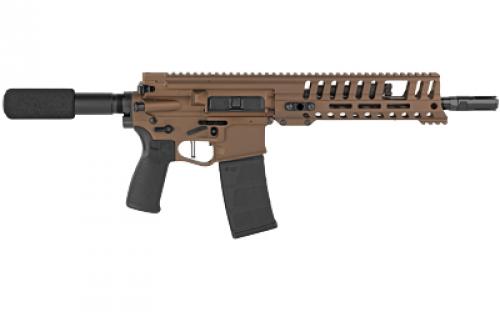Patriot Ordnance Factory P415, Edge, Semi-automatic, AR Pistol, 300 Blackout, 10.5" Barrel, Cerakote Finish, Burnt Bronze, Standard AR Pistol Tube, Ambidextrous Safety Selector, 30 Rounds, 9" M-LOK Edge Handguard, Single Stage 4.5lb Drop-In Trigger, 5 Position Piston Gas Block, 1 Magazine 01800