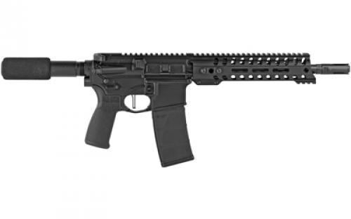 Patriot Ordnance Factory Minuteman, Semi-automatic, AR Pistol, 223 Remington/556NATO, 10.5" Barrel, Anodized Finish, Black, Standard AR Pistol Tube, Ambidextrous Safety Selector, 30 Rounds, 3.5lb Match Grade Trigger, 9" Renegade M-LOK Handguard, Ambidextrous Strike Eagle Charging Handle, 1 Magazine 01801
