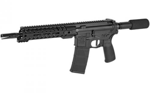 Patriot Ordnance Factory Minuteman, Semi-automatic, AR Pistol, 223 Remington/556NATO, 10.5" Barrel, Anodized Finish, Black, Standard AR Pistol Tube, Ambidextrous Safety Selector, 30 Rounds, 3.5lb Match Grade Trigger, 9" Renegade M-LOK Handguard, Ambidextrous Strike Eagle Charging Handle, 1 Magazine 01801