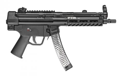 PTR Industries 9C, Pistol, Semi-automatic, 9MM, 8.86" Barrel, 3 Lug/Threaded Barrel, Steel, Black, Polymer Pistol Grip, Welded Scope Mount, 30 Rounds, 2 Magazines, Aluminum M-LOK Handguard PTR600