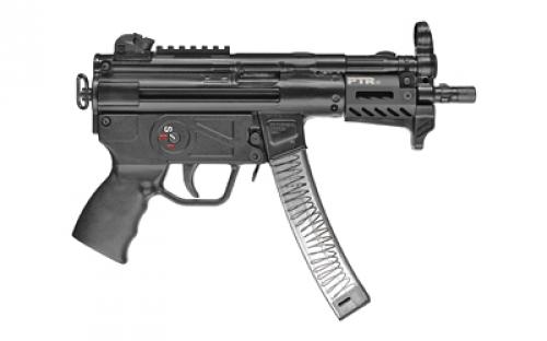 PTR Industries 9KT, Pistol, Semi-automatic, 9MM, 5.83" Barrel, 3 Lug/Threaded Barrel, Steel, Black, Polymer Pistol Grip, Welded Scope Mount, 30 Rounds, 2 Magazines, Aluminum M-LOK Handguard, BLEM (Damaged Packaging) PTR603