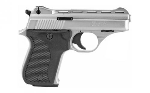 Phoenix HP22A, Single Action, Semi-automatic, Metal Frame Pistol, Compact, 22LR, 3" Barrel, Alloy, Nickel Finish, Silver, Plastic Grips, Adjustable Sights, 10 Rounds, 1 Magazine 22ANB