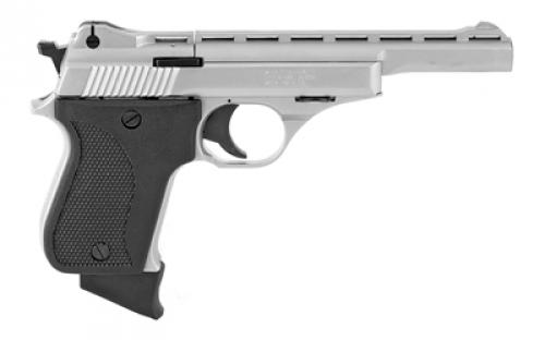 Phoenix HP22A Rangemaster, Single Action, Semi-automatic, Metal Frame Pistol, 22LR, 5" Barrel, Alloy, Nickel Finish, Silver, Plastic Grips, Adjustable Sights, 10 Rounds, 1 Magazine HP22ARMN