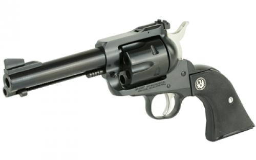 Ruger Blackhawk Convertible, Single Action, Revolver, 357 Magnum/9MM, 4.6" Barrel, Alloy Steel, Blued Finish, Black Checkered Hard Rubber Grips, Ramp Front and Adjustable Rear Sights, 6 Rounds, Includes 9mm Luger Cylinder 00308